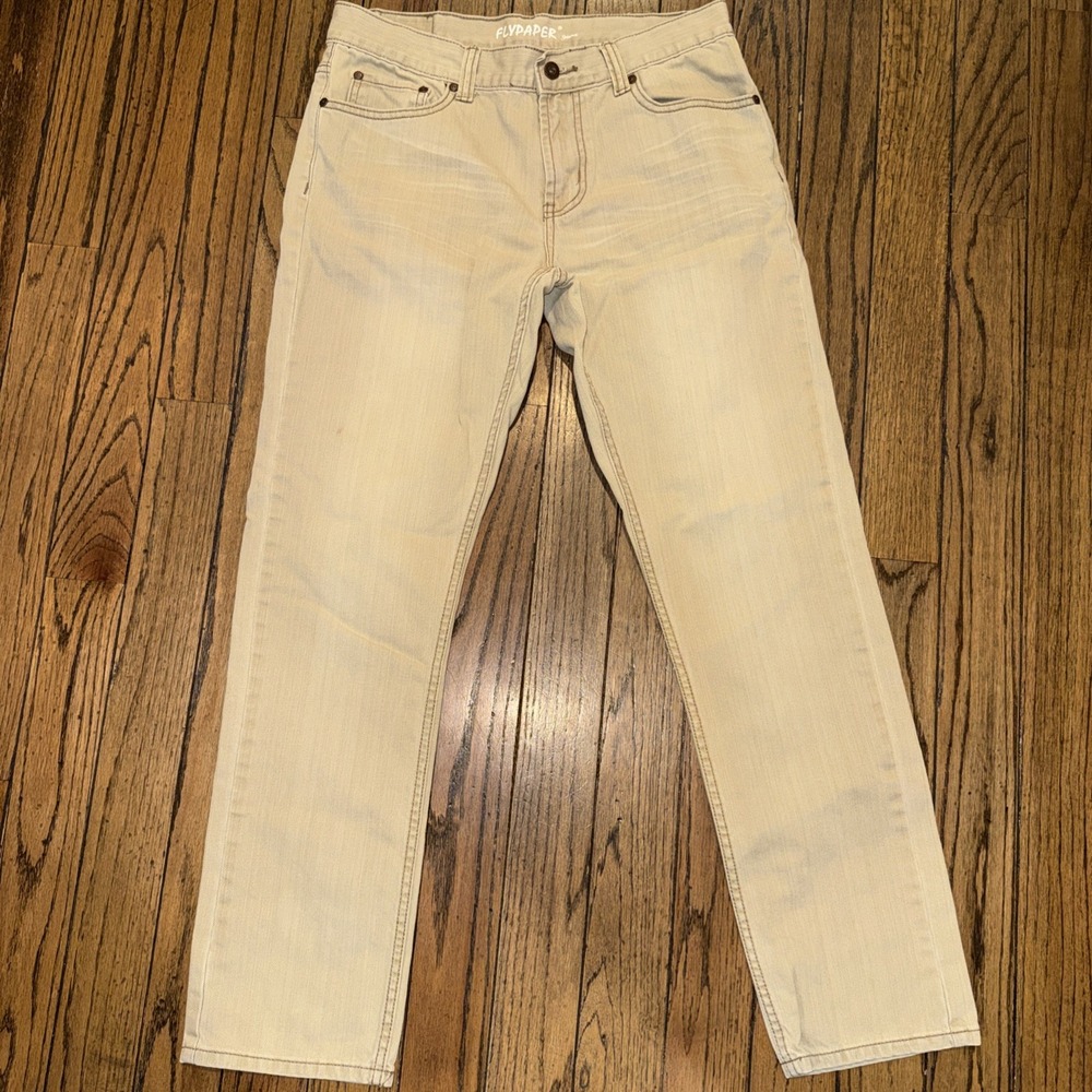Flypaper Jeans Men's Khaki Slim Straight Size 33"x30.5" Cotton Mid Rise
